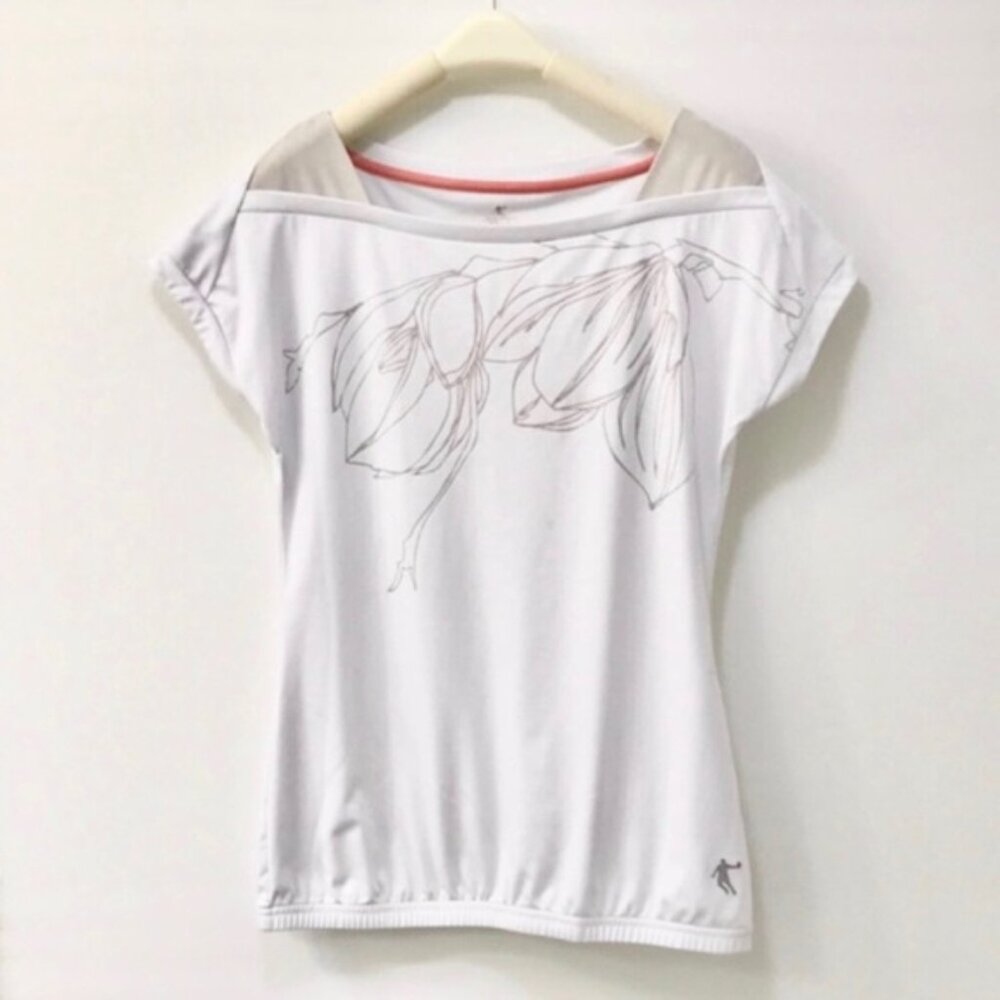 Wide Neck Jordan Sports Top with Water-Lilies